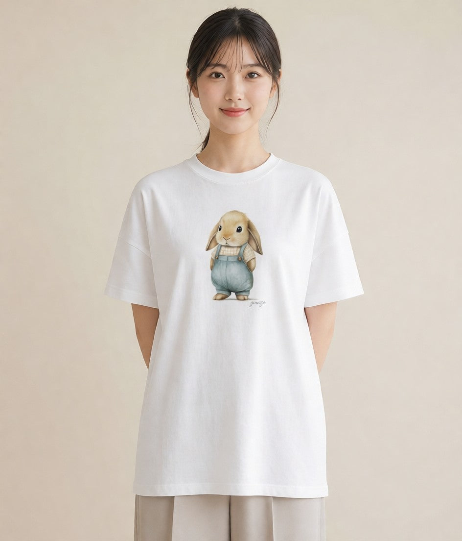 デザインTシャツ レディース ホーランドロップ ペット 動物 イラスト 水彩風 お出かけ 普段着 白T YMAZO