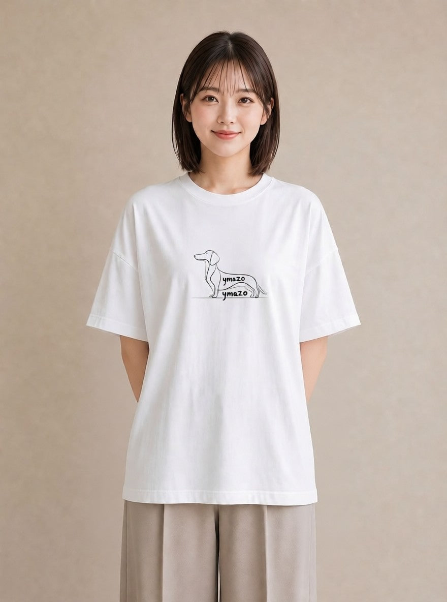 グラフィックTシャツ レディース 犬 いぬ わんこ イラスト 普段使い 普段着 週末コーデ 白T YMAZO