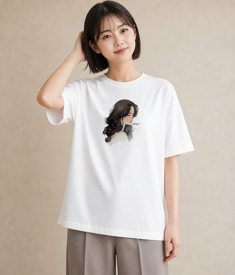 Tシャツ レディース 魚座 星空 宇宙 イラスト 親子 20代 白T YMAZO
