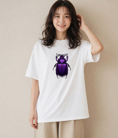 グラフィックTシャツ レディース クワガタ 昆虫 虫 イラスト モード デイリーウェア 休日 白T YMAZO