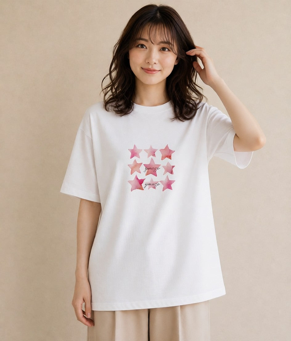 デザインTシャツ レディース 牡羊座 星空 宇宙 イラスト ゆるコーデ 親子 20代 白T YMAZO
