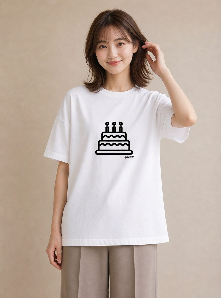Tシャツ レディース スイーツ お菓子 デザート イラスト アート風 デート 帰省 白T YMAZO