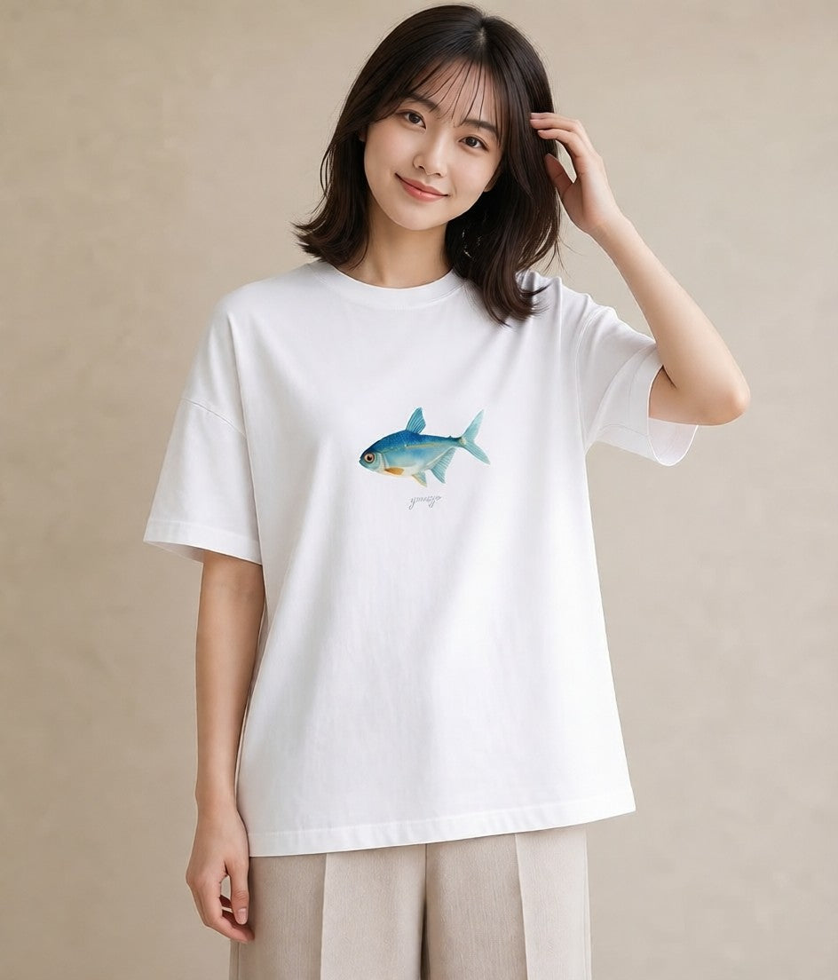 グラフィックTシャツ レディース カクレクマノミ 海の生き物 海 イラスト フェミニン 女性向けギフト 散歩 白T YMAZO