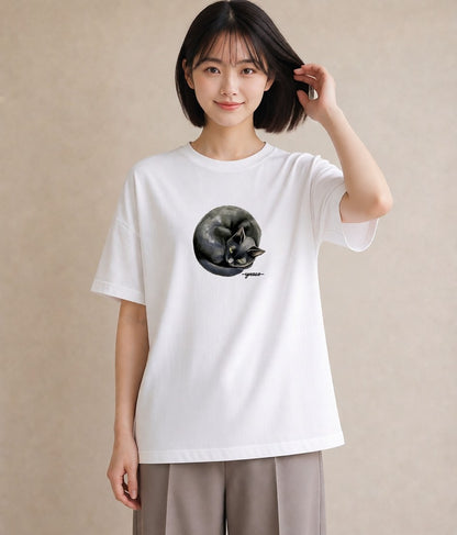 半袖Tシャツ レディース シャム 猫 ねこ イラスト 北欧風 送別ギフト 通勤 白T YMAZO