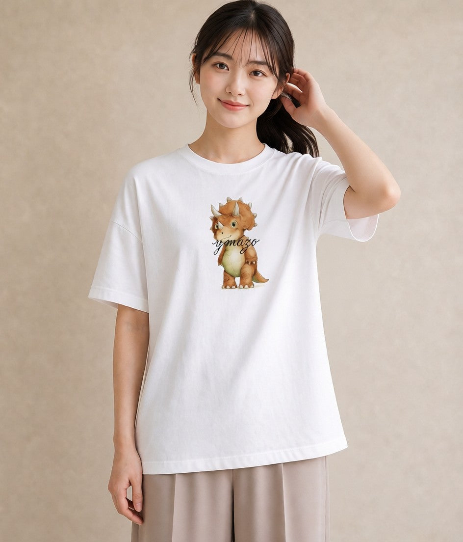 デザインTシャツ レディース サイ 動物 アニマル イラスト フェミニン 20代 カジュアルコーデ 白T YMAZO