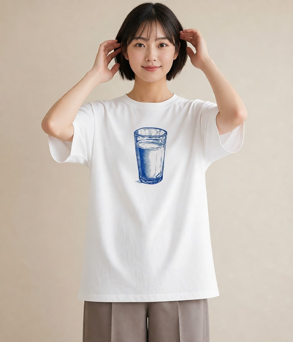 グラフィックTシャツ レディース ミルク 食べ物 フード イラスト 上品 おしゃれギフト 社会人 白T YMAZO