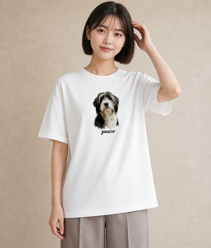 グラフィックTシャツ レディース ミックス犬 犬 いぬ イラスト カフェコーデ 女子会 お揃い 白T YMAZO