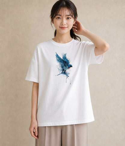 プリントTシャツ レディース セキセイインコ ペット 動物 イラスト ゆるコーデ 母娘コーデ 自分用 白T YMAZO