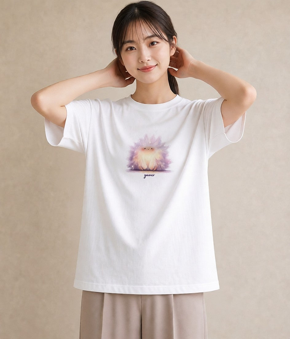 半袖Tシャツ レディース ハリネズミ ペット 動物 イラスト きれいめ 誕生日プレゼント 綿100 白T YMAZO