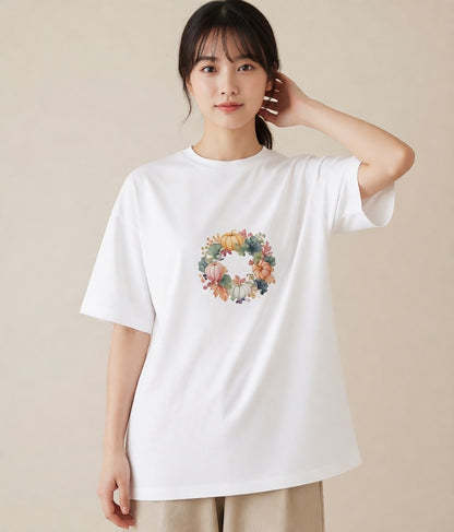 デザインTシャツ レディース 実り 植物 ボタニカル イラスト ナチュラル 休日 ペアコーデ 白T YMAZO