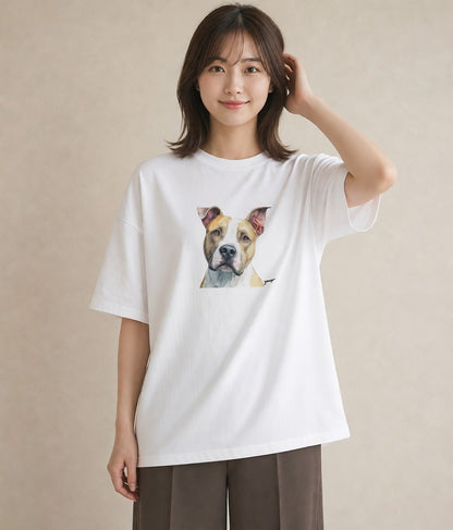 半袖Tシャツ レディース ミックス犬 犬 いぬ イラスト 休日コーデ 旅行 母娘コーデ 白T YMAZO