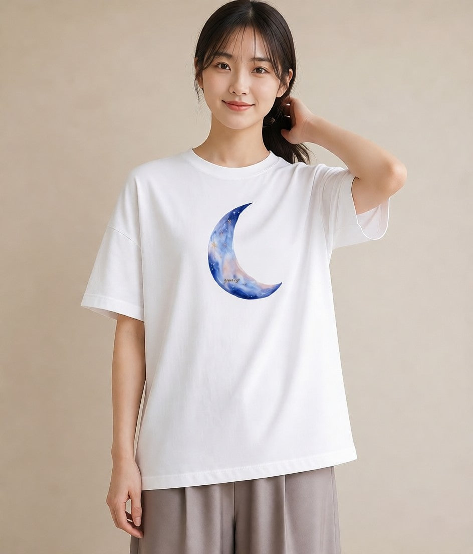 半袖Tシャツ レディース 山羊座 星空 宇宙 イラスト ナチュラル 20代 カジュアルコーデ 白T YMAZO