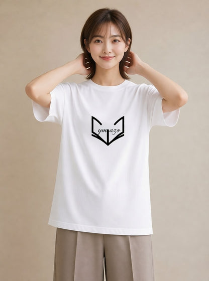 半袖Tシャツ レディース 本 読書 ブック イラスト カフェ巡り 女子会 白T YMAZO