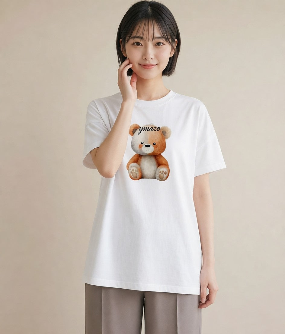 半袖Tシャツ レディース しろくま 白くま 動物 アニマル イラスト 抜け感 クリスマス 旅行 白T YMAZO