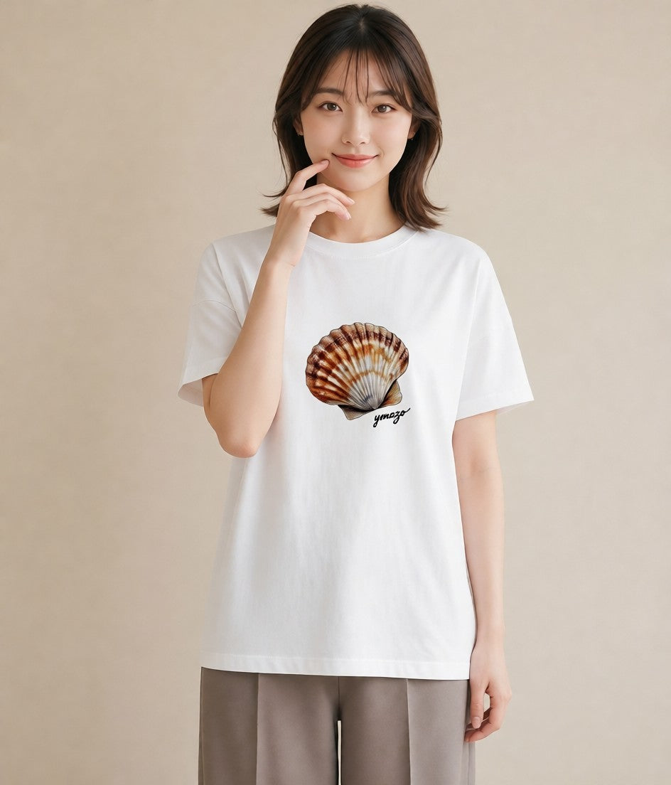 Tシャツ レディース ヤドカリ 海の生き物 海 イラスト ニュアンス レイヤード 友達ギフト 白T YMAZO