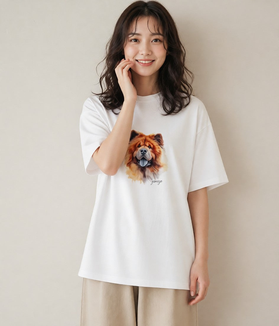 プリントTシャツ レディース 柴犬 しばいぬ 犬 いぬ イラスト 休日コーデ 親子 20代 白T YMAZO