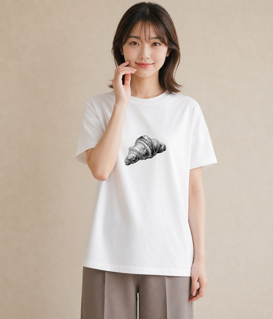 デザインTシャツ レディース パン ベーカリー レトロ イラスト 個性的 在宅 公園 白T YMAZO