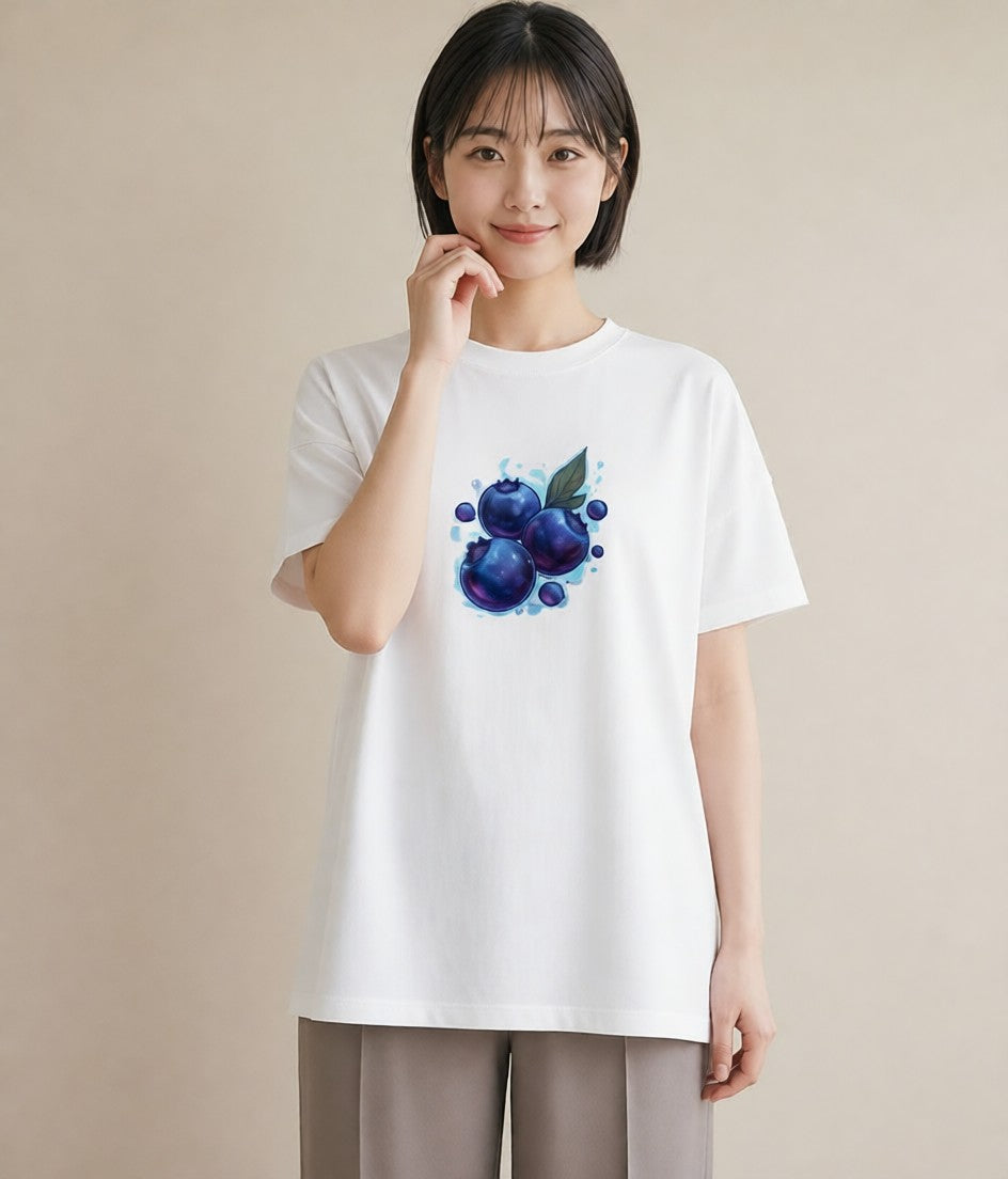 デザインTシャツ レディース 木の実 植物 ボタニカル イラスト シック クリスマス 旅行 白T YMAZO