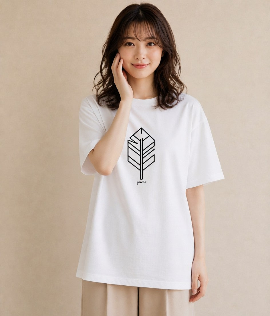 Tシャツ レディース 幾何学 ミニマル ジオメトリック イラスト カジュアル 買い物 夏コーデ 白T YMAZO