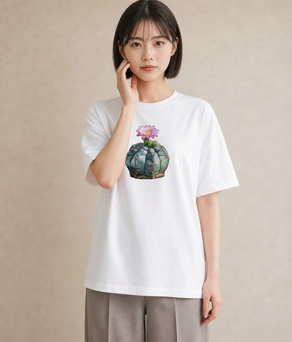 プリントTシャツ レディース 多肉植物 植物 ボタニカル イラスト カジュアル 誕生日プレゼント 綿100 白T YMAZO