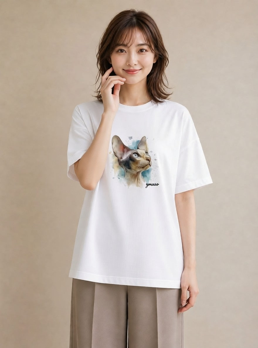 プリントTシャツ レディース 猫 ねこ イラスト ゆるかわ ホワイトデー 春服 白T YMAZO