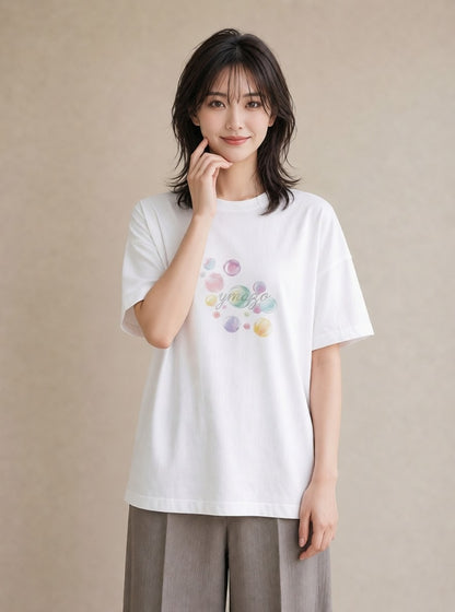 Tシャツ レディース 風鈴 ガラス 夏 ナチュラル アンティーク イラスト ユニーク 海 カフェ巡り 白T YMAZO