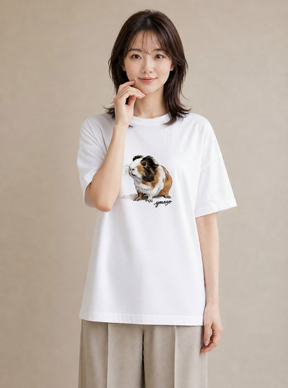 デザインTシャツ レディース ハムスター ペット 動物 イラスト ポップ 社会人 女性 白T YMAZO