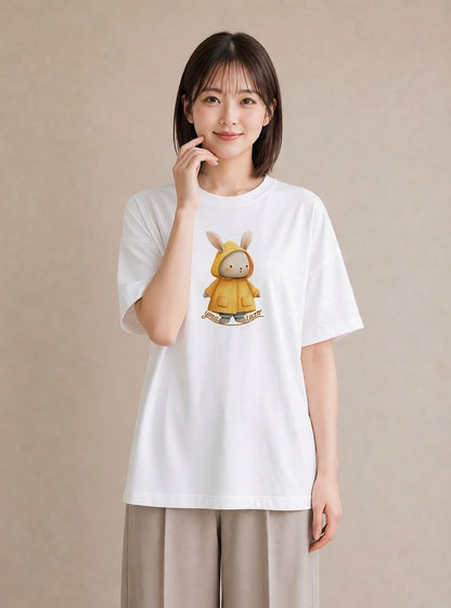 Tシャツ レディース うさちゃん ペット 動物 イラスト シック レイヤード 友達ギフト 白T YMAZO