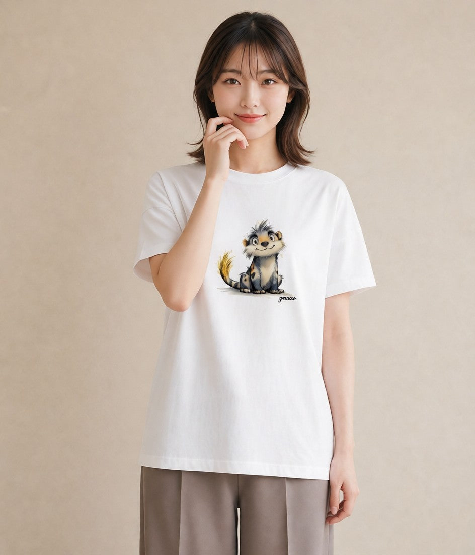 Tシャツ レディース レオパ ペット 動物 イラスト 水彩風 母娘コーデ 自分用 白T YMAZO