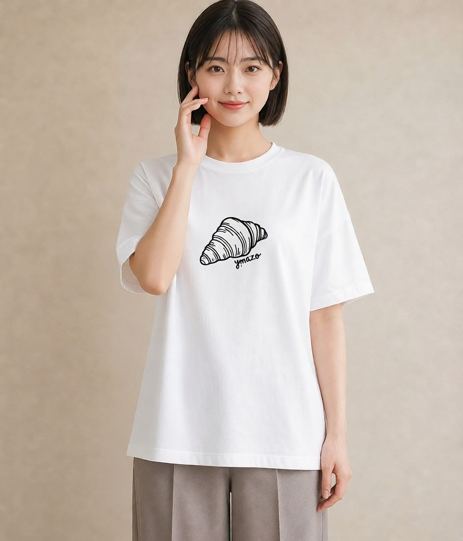 グラフィックTシャツ レディース パン ベーカリー レトロ イラスト カジュアル ミセス 春コーデ 白T YMAZO