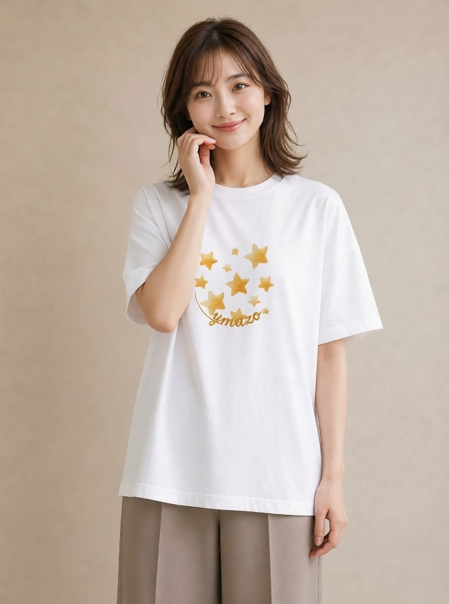 Tシャツ レディース ヒトデ 海の生き物 海 イラスト モード お出かけ 普段着 白T YMAZO