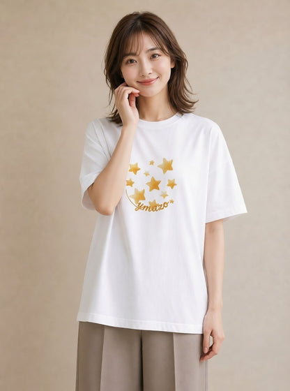 Tシャツ レディース ヒトデ 海の生き物 海 イラスト モード お出かけ 普段着 白T YMAZO