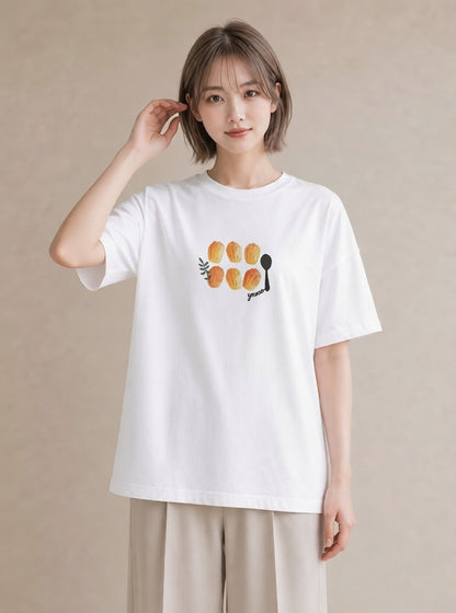 グラフィックTシャツ レディース 食パン 食べ物 フード イラスト 北欧風 クリスマス 旅行 白T YMAZO