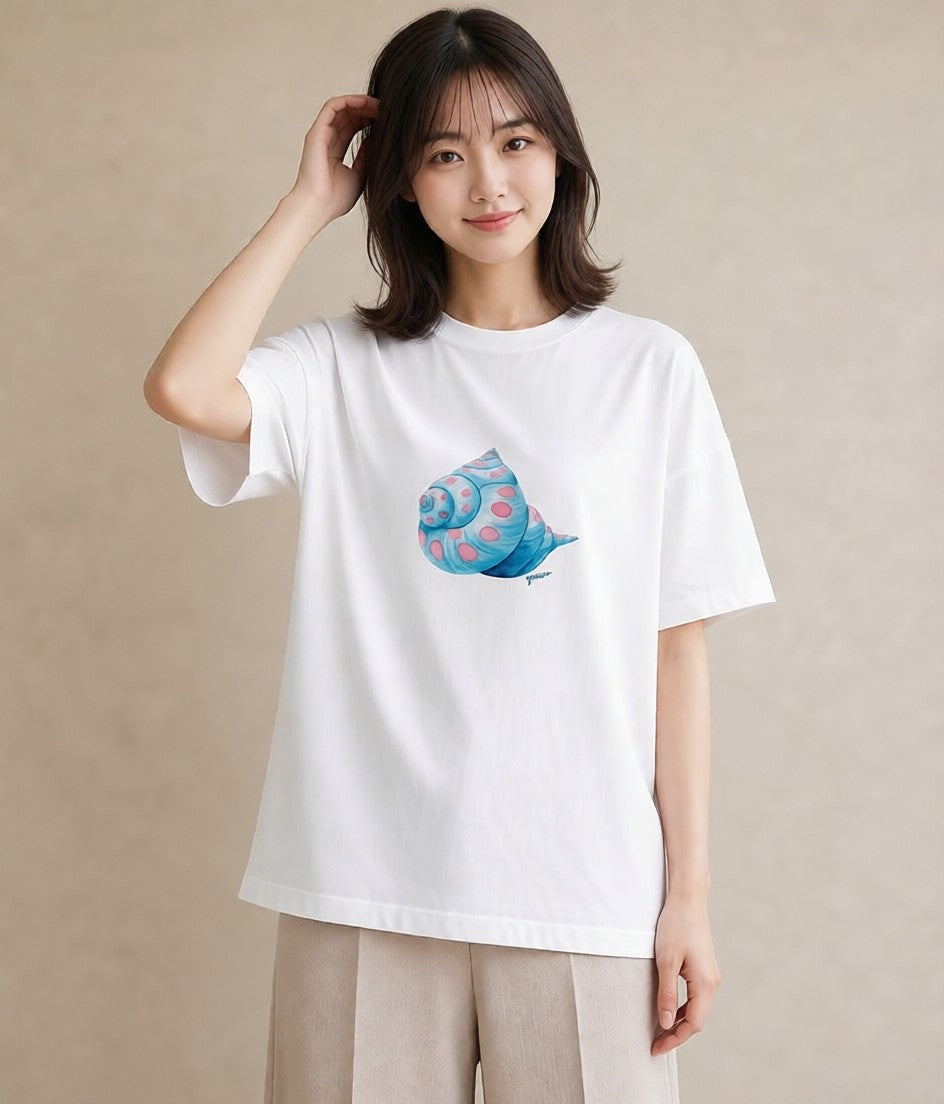 Tシャツ レディース 人魚 海の生き物 海 イラスト アート風 ホワイトデー 春服 白T YMAZO