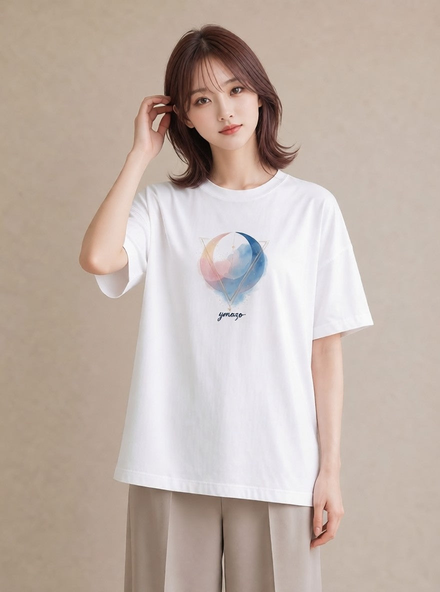 デザインTシャツ レディース 牡羊座 星空 宇宙 イラスト 淡色 姉妹 送別ギフト 白T YMAZO