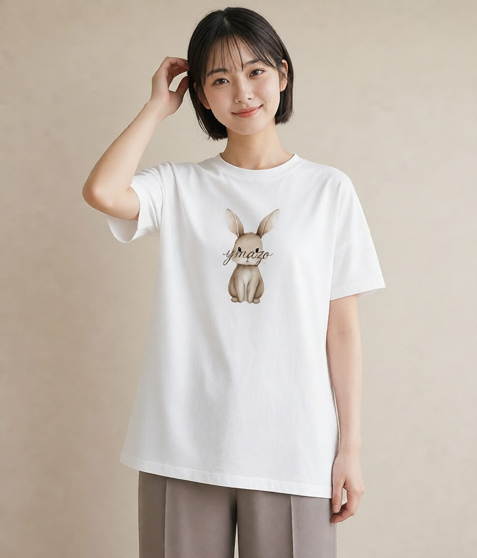 プリントTシャツ レディース ネザーランドドワーフ ペット 動物 イラスト モード ギフト 母の日 白T YMAZO