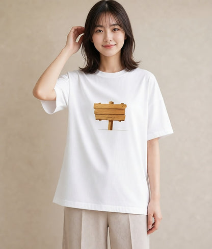 プリントTシャツ レディース 桟橋 水辺 波止場 ナチュラル アンティーク イラスト ガーリー ビーチ デイリーウェア 白T YMAZO