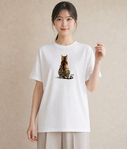 Tシャツ レディース 子猫 猫 ねこ イラスト きれいめカジュアル 女性 旅行用 白T YMAZO