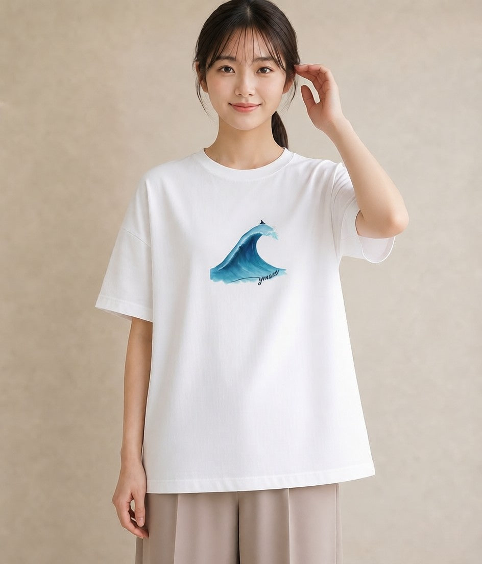 グラフィックTシャツ レディース 海 星空 宇宙 イラスト ガーリー 夏コーデ 通学 白T YMAZO