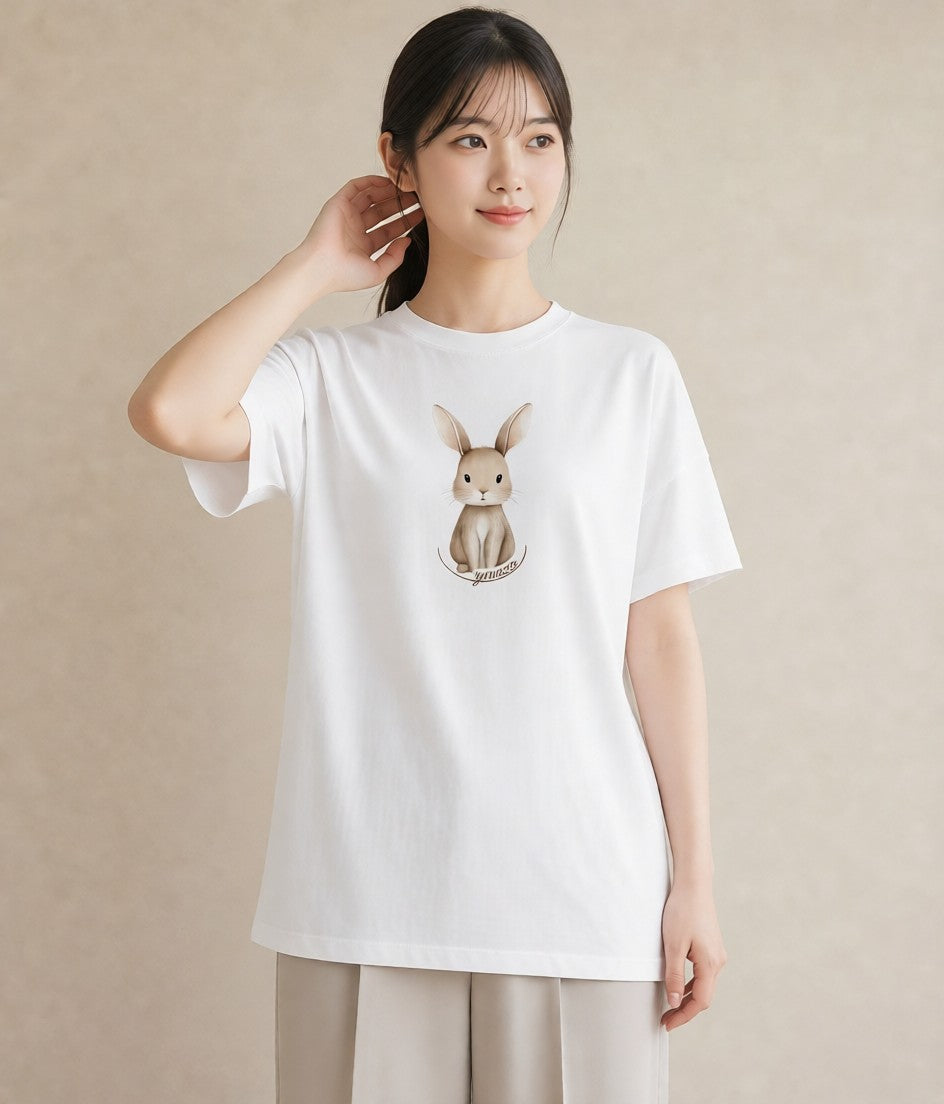 Tシャツ レディース チンチラ ペット 動物 イラスト 北欧風 母の日 ビーチ 白T YMAZO