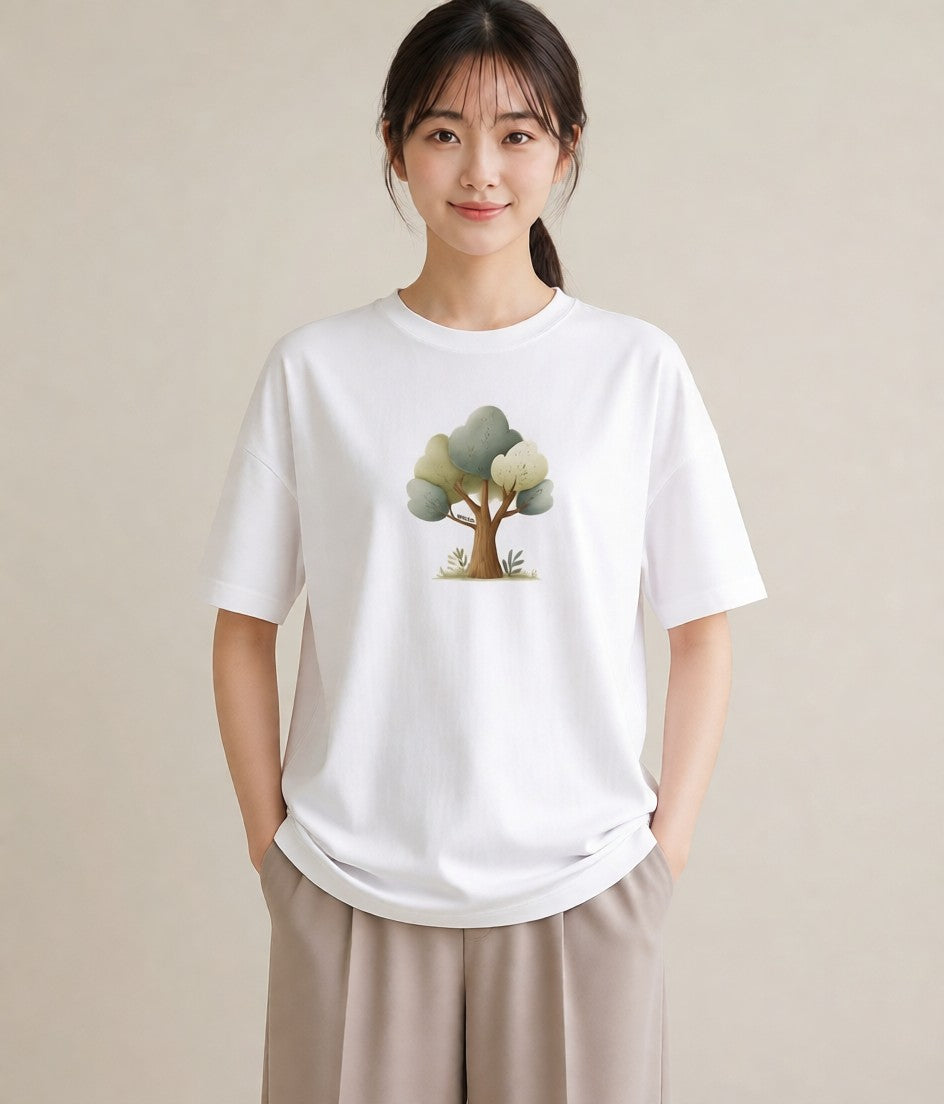 デザインTシャツ レディース 盆栽 植物 ボタニカル イラスト 普段使い 女性向けギフト 散歩 白T YMAZO