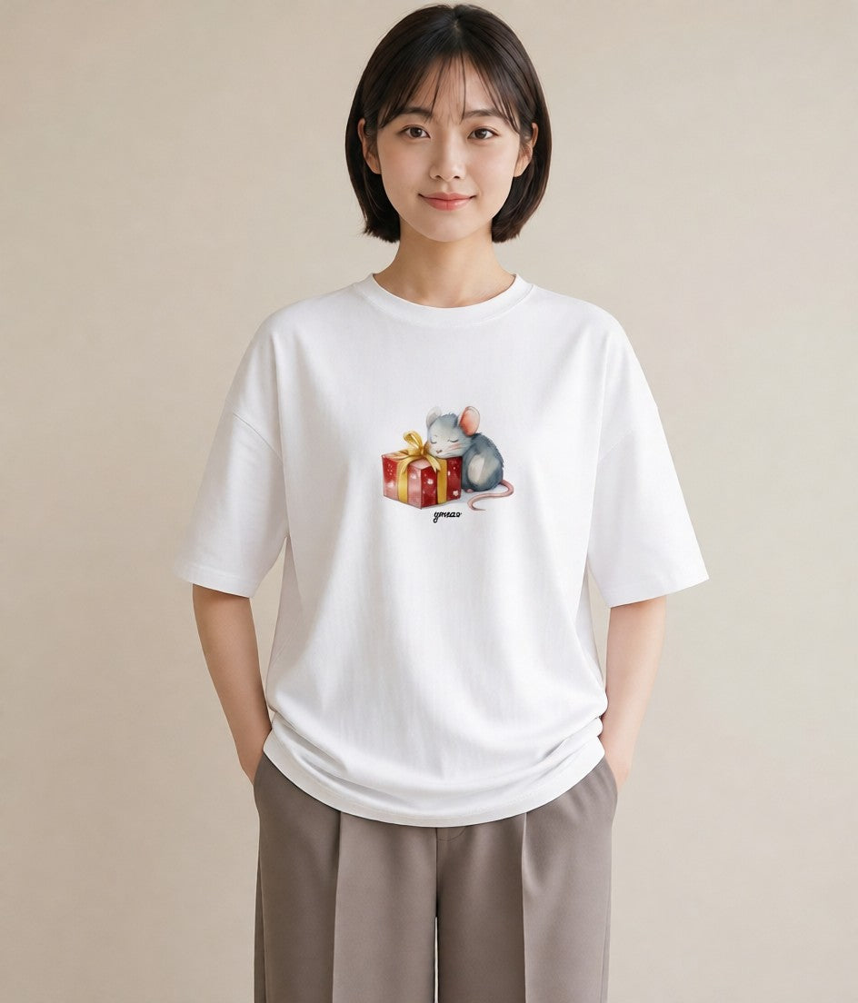 グラフィックTシャツ レディース チンチラ ペット 動物 イラスト カフェコーデ お揃い 親子 白T YMAZO