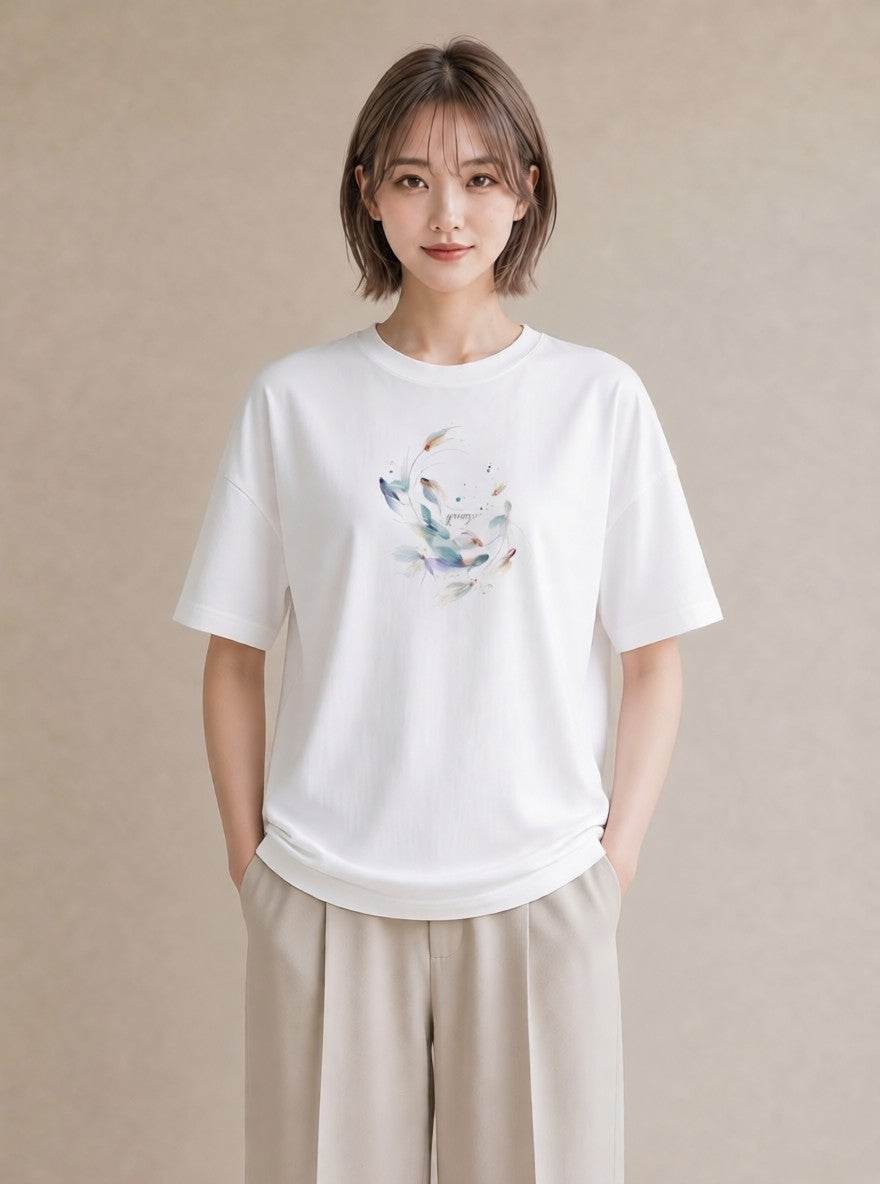 半袖Tシャツ レディース カクレクマノミ 海の生き物 海 イラスト 母娘コーデ 自分用 白T YMAZO