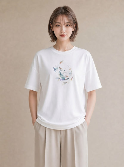 半袖Tシャツ レディース カクレクマノミ 海の生き物 海 イラスト 母娘コーデ 自分用 白T YMAZO