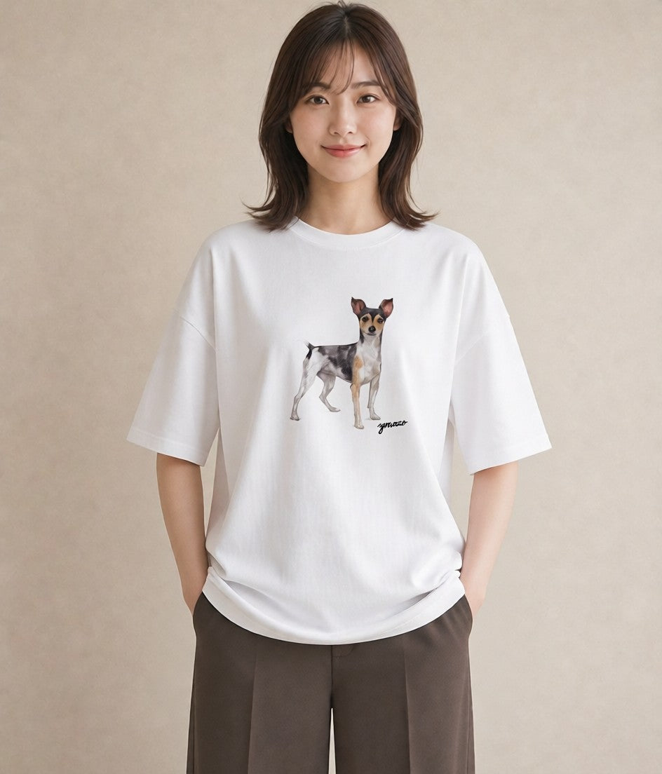 プリントTシャツ レディース 保護犬 犬 いぬ イラスト きれいめ デイリーウェア 休日 白T YMAZO