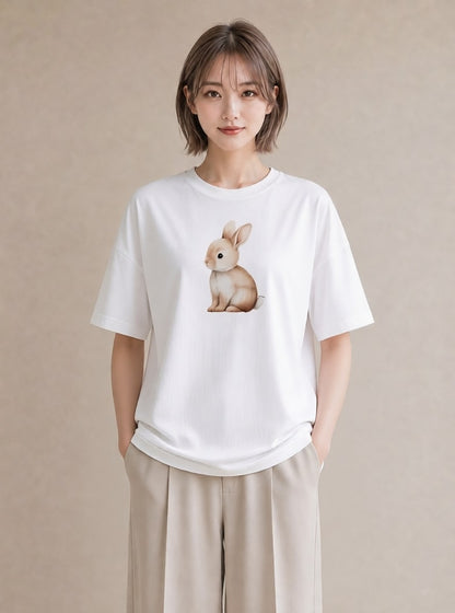 Tシャツ レディース チンチラ ペット 動物 イラスト 北欧風 友達ギフト 部屋着 白T YMAZO