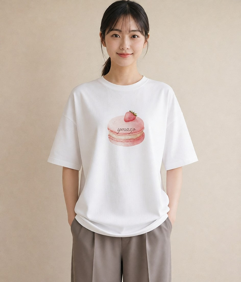 半袖Tシャツ レディース キャンディ 食べ物 フード イラスト お揃い 親子 白T YMAZO