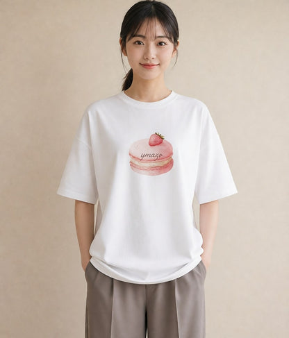 半袖Tシャツ レディース キャンディ 食べ物 フード イラスト お揃い 親子 白T YMAZO