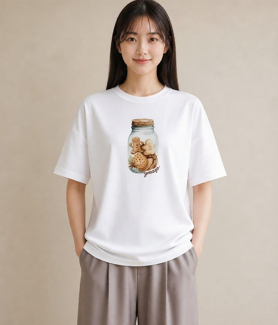 半袖Tシャツ レディース はちみつ 食べ物 フード イラスト レトロ 社会人 女性 白T YMAZO