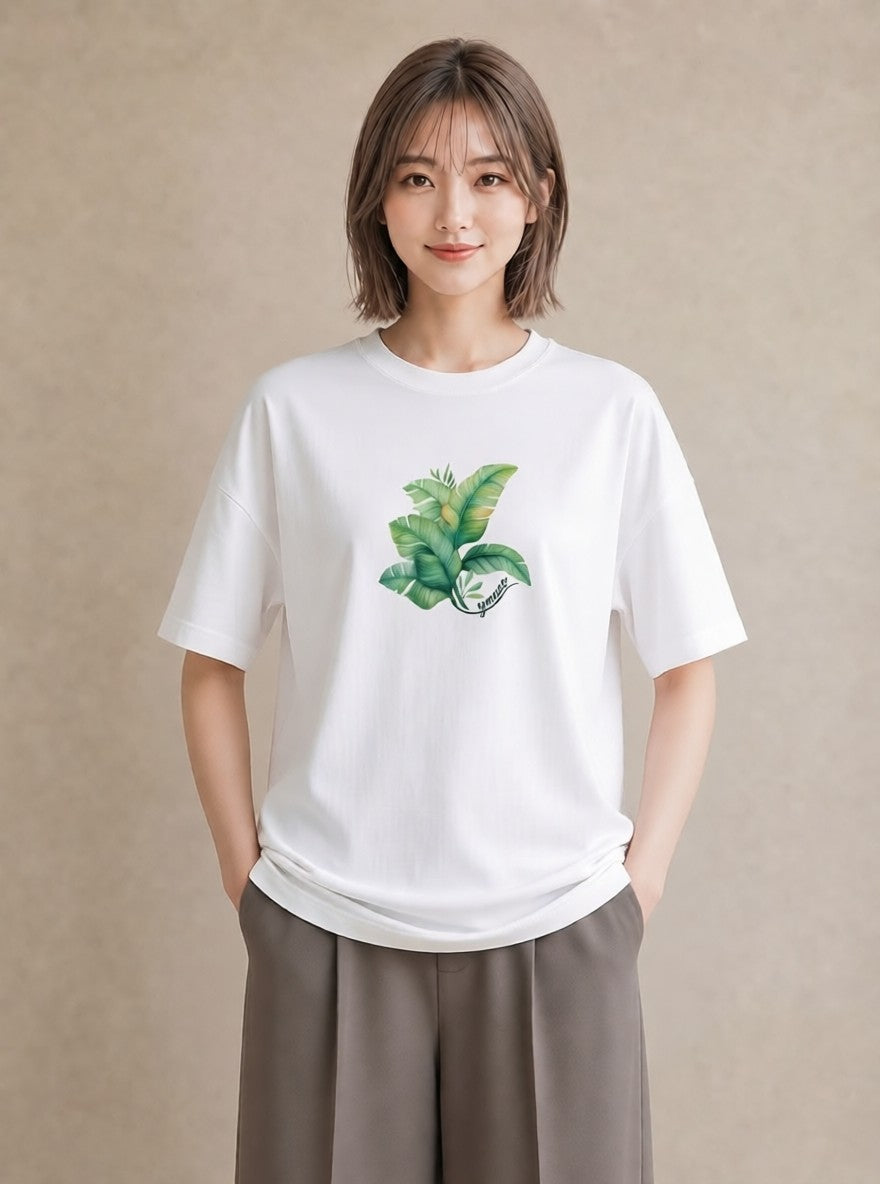 グラフィックTシャツ レディース ボタニカル 植物 イラスト 北欧風 デイリーウェア 休日 白T YMAZO